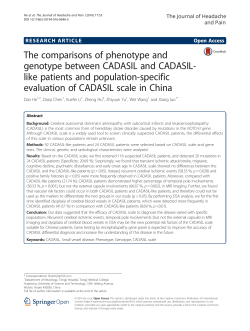 The comparisons of phenotype and genotype between CADASIL