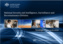 Strategic Plan 2016-2020 National Security and Intelligence