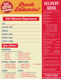 Lunch Deliveries! - Hat Creek Burger Company