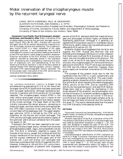 Motor innervation of the cricopharyngeus muscle by the recurrent