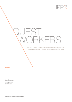 settlement, temPoRaRy economIc mIgRatIon and a cRItIQUe of the