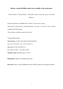 Histone variant H2ABbd confers lower stability to the nucleosome