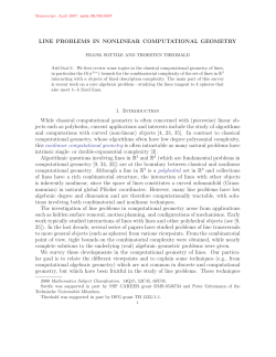 LINE PROBLEMS IN NONLINEAR COMPUTATIONAL