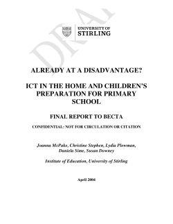 already at a disadvantage? ict in the home and