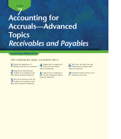 Accounting for Accruals&mdash;Advanced Topics Receivables and Payables