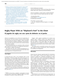 Rugby Player With an ``Elephant`s Foot`` in the Chest