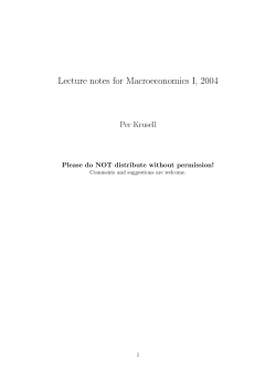 Lecture notes for Macroeconomics I, 2004