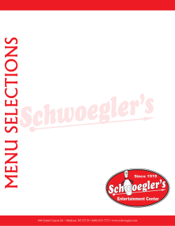 Banquet Menu - Schwoegler`s
