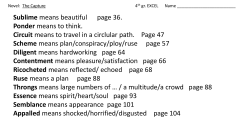 Sublime means beautiful page 36. Ponder means to think. Circuit