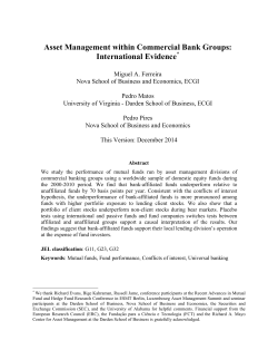 Asset Management within Commercial Bank Groups