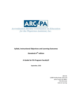 Syllabi, Instructional Objectives and Learning Outcomes Standards