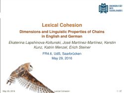 Lexical Cohesion