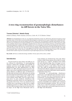 A tree-ring reconstruction of geomorphologic disturbances in cliff