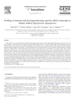 Profiling of maternal and developmental