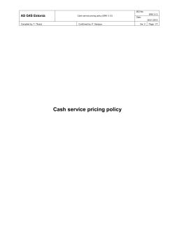 Cash service pricing policy