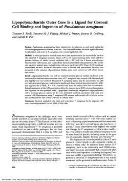 Lipopolysaccharide outer core is a ligand for corneal cell