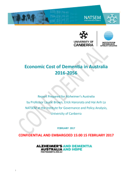 NATSEM for Alzheimer`s Australia