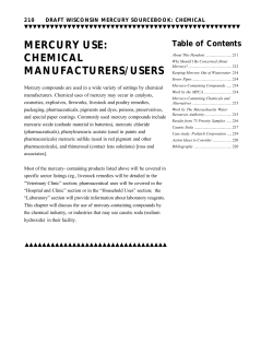mercury use: chemical manufacturers/users