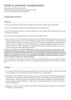 Guide to geometric morphometrics - morpho