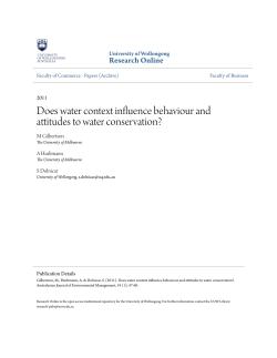 Does water context influence behaviour and