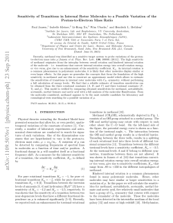 Sensitivity of Transitions in Internal Rotor Molecules to a Possible