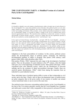 THE CLIENTELISTIC PARTY: A Modified Version of a Catch