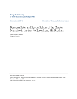 Between Eden and Egypt: Echoes of the Garden Narrative in the