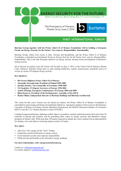 Burisma Group together with the Prince Albert II