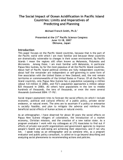 The Social Impact of Ocean Acidification in Pacific Island Countries