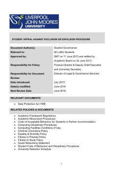 Appeal against Expulsion procedure