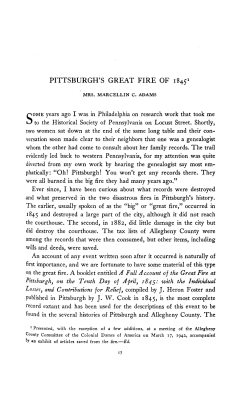 PITTSBURGH`S GREAT FIRE OF 1845 1
