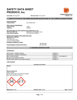 SAFETY DATA SHEET PROSOCO, Inc.