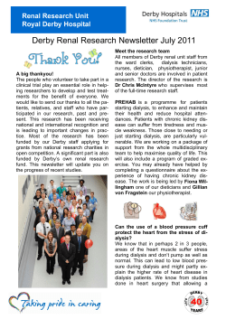 PDF newsletter - Derby Evaluation of Illness in Kidney Patients