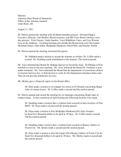 August 11, 2011 - Arkansas State Board of Optometry