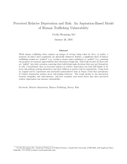 Perceived Relative Deprivation and Risk: An