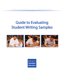 ASE Guide to Evaluating Student Writing Samples