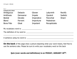 Ambiguous Antithesis Bestial Bland Bona Fide Debacle Demeanor