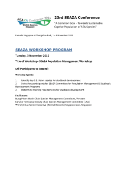 23rd SEAZA Conference SEAZA WORKSHOP PROGRAM