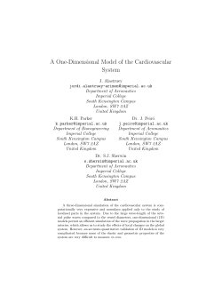 A One-Dimensional Model of the Cardiovascular System