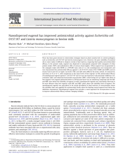 Nanodispersed eugenol has improved antimicrobial activity against