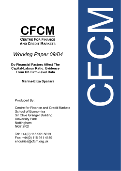Do Financial Factors Affect The Capital-Labour Ratio