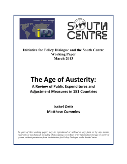 The Age of Austerity - Initiative for Policy Dialogue