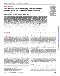 Near-infrared&ndash;to&ndash;visible highly selective thermal emitters based on