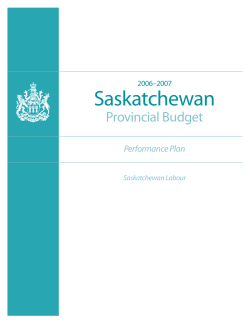 Performance Plan &ndash; Saskatchewan Labour