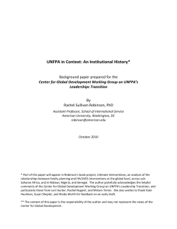 UNFPA in Context: An Institutional History