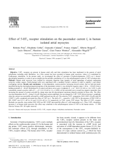 Effect of 5-HT receptor stimulation on the pacemaker current I in