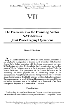 The Framework in the Founding Act for NATO