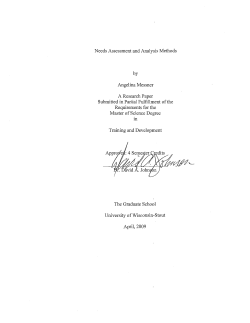 Needs Assessment and Analysis Methods - UW
