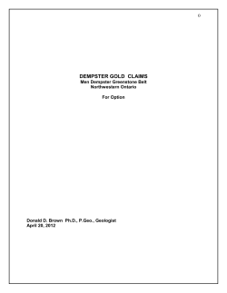 Dempster Lake Claims - Ontario Prospector`s Association