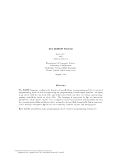The BeBOP System Abstract